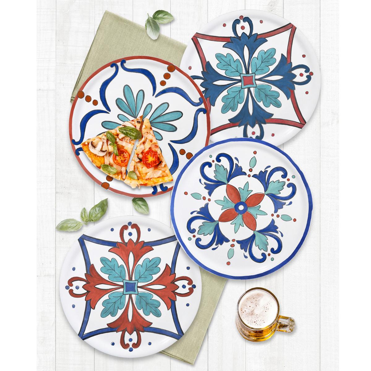 Pizzateller 935613 Margot Pizzatellerset - Weiss/Rot, Basics, Keramik (31cm) - Mäser