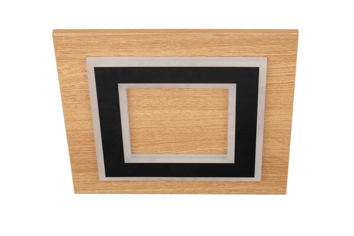 LAMPA SUFITOWA LED WOODSTOCK *SBN* - kolor naturalny/czarny, Natur, materiał drewnopochodny/metal (32/32cm) - Novel