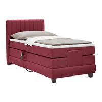 Boxspringbett Dixon Weinrot ca. 90x200cm - Weinrot/Schwarz, KONVENTIONELL, Holz/Holzwerkstoff (90/200cm) - Premium Living