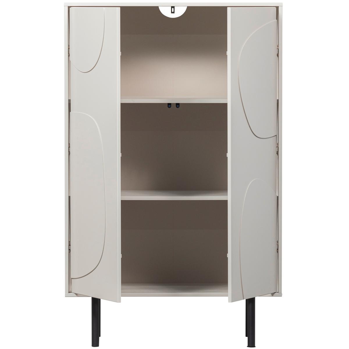 Kommode Cadiz Grauweiß B: 85cm - Grauweiß/Schwarz, Design, Holz/Metall (85/135/40cm) - Livetastic