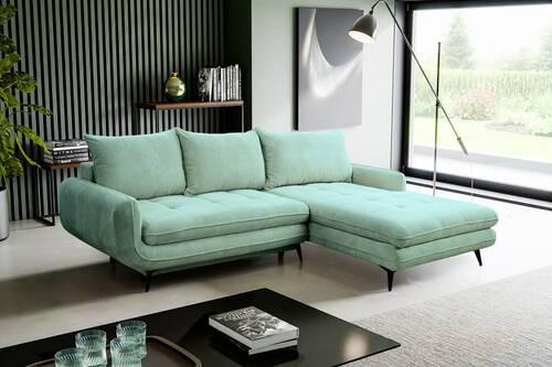 Coltar WAVE - verde mentă, Modern, lemn/metal (266/189cm) - Modern Living