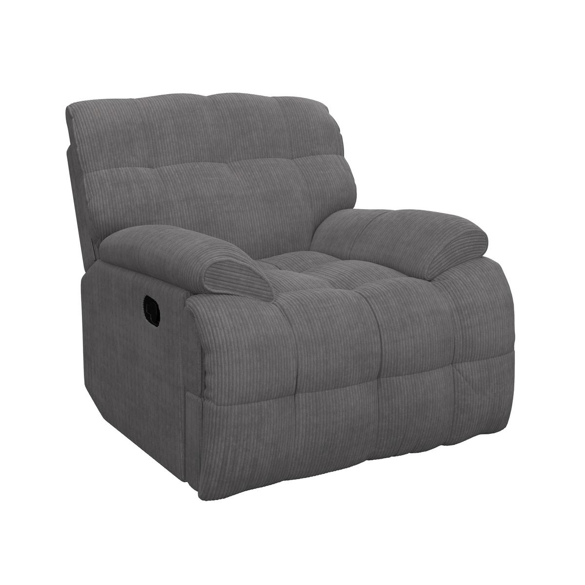 Sessel Natalie Dunkelgrau/Cord - Dunkelgrau/Schwarz, MODERN, Holz/Textil (98/94/106cm) - Bessagi Home