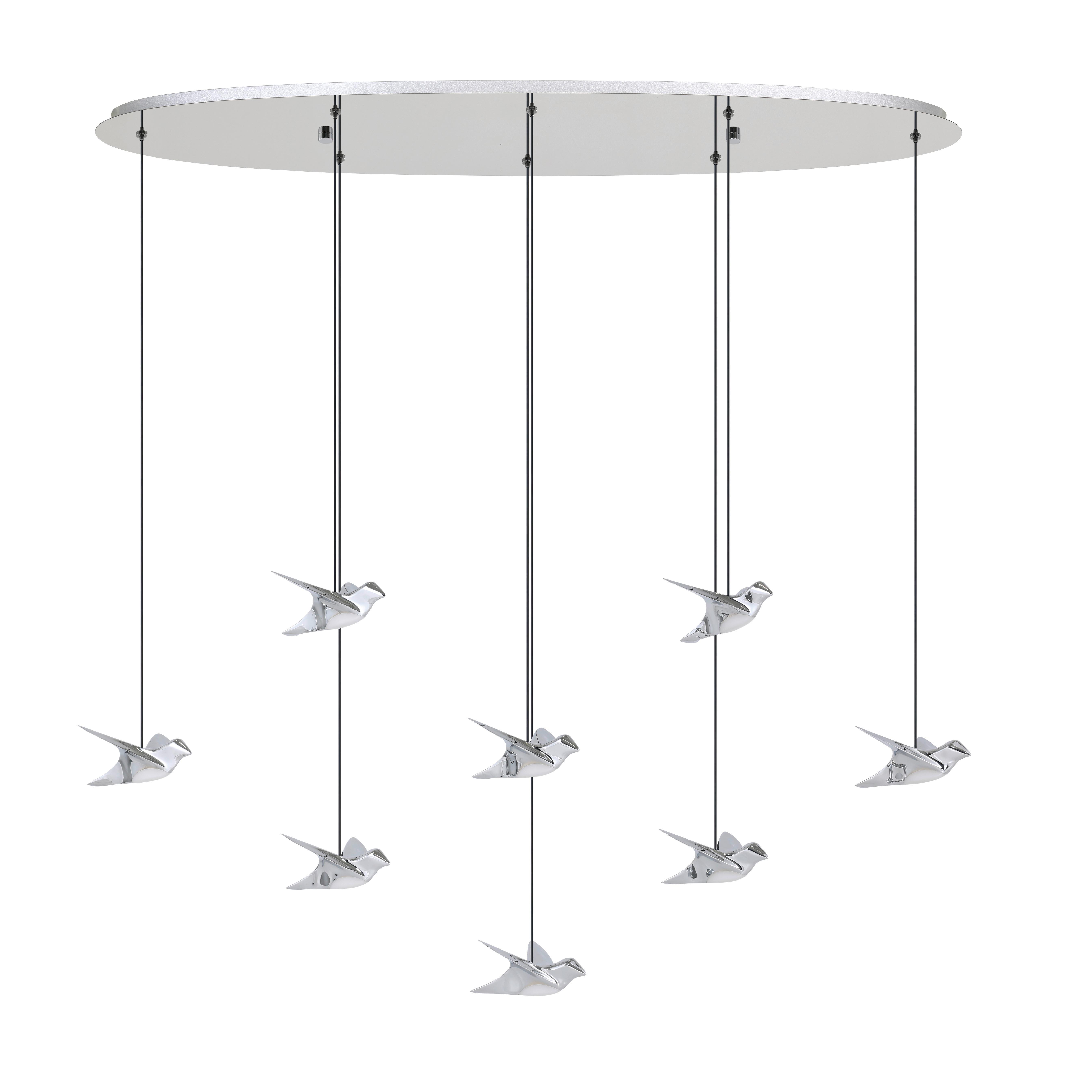 Led-pendelleuchte 390401 Paratebueno 1 - Chromfarben, Design, Kunststoff/Metall (116/26/150cm) - Eglo