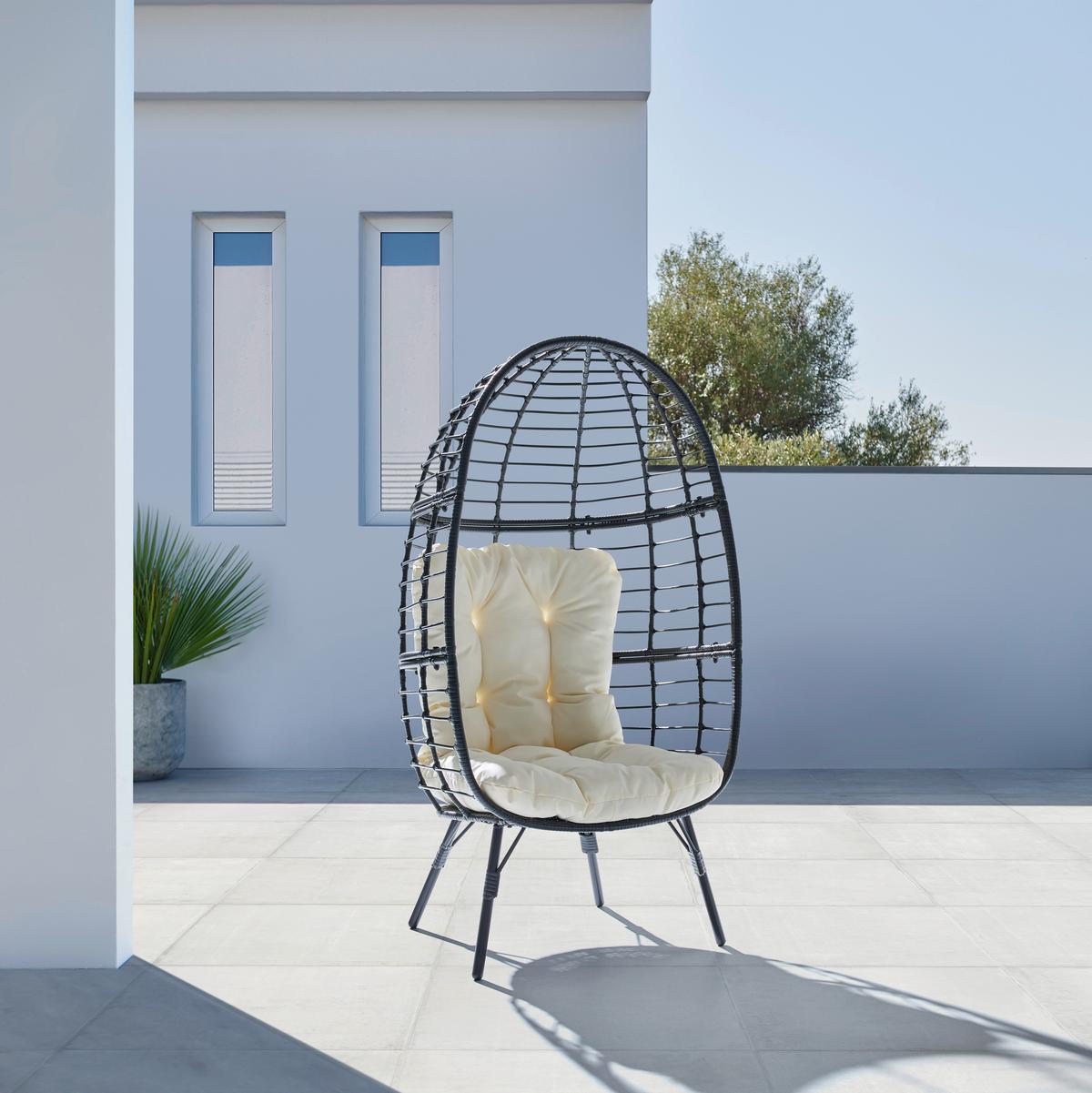 Scaun Nara - alb/negru, Modern, plastic/metal (77/145/65cm) - Mömax