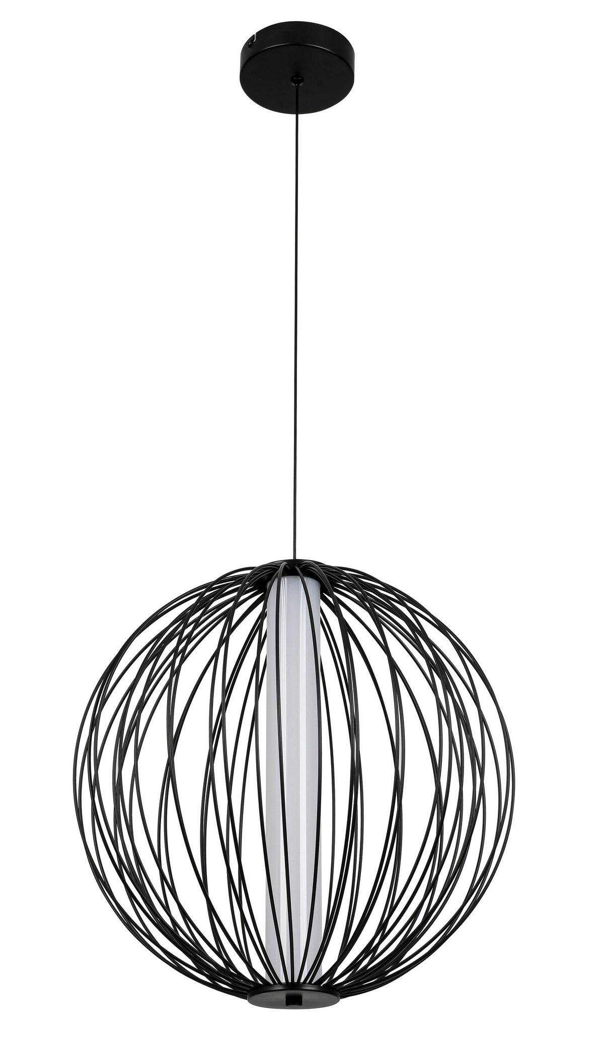 LED-Hängeleuchte Kalti Schwarz max. 24 Watt - Schwarz, MODERN, Kunststoff/Metall (40/145cm) - Mömax