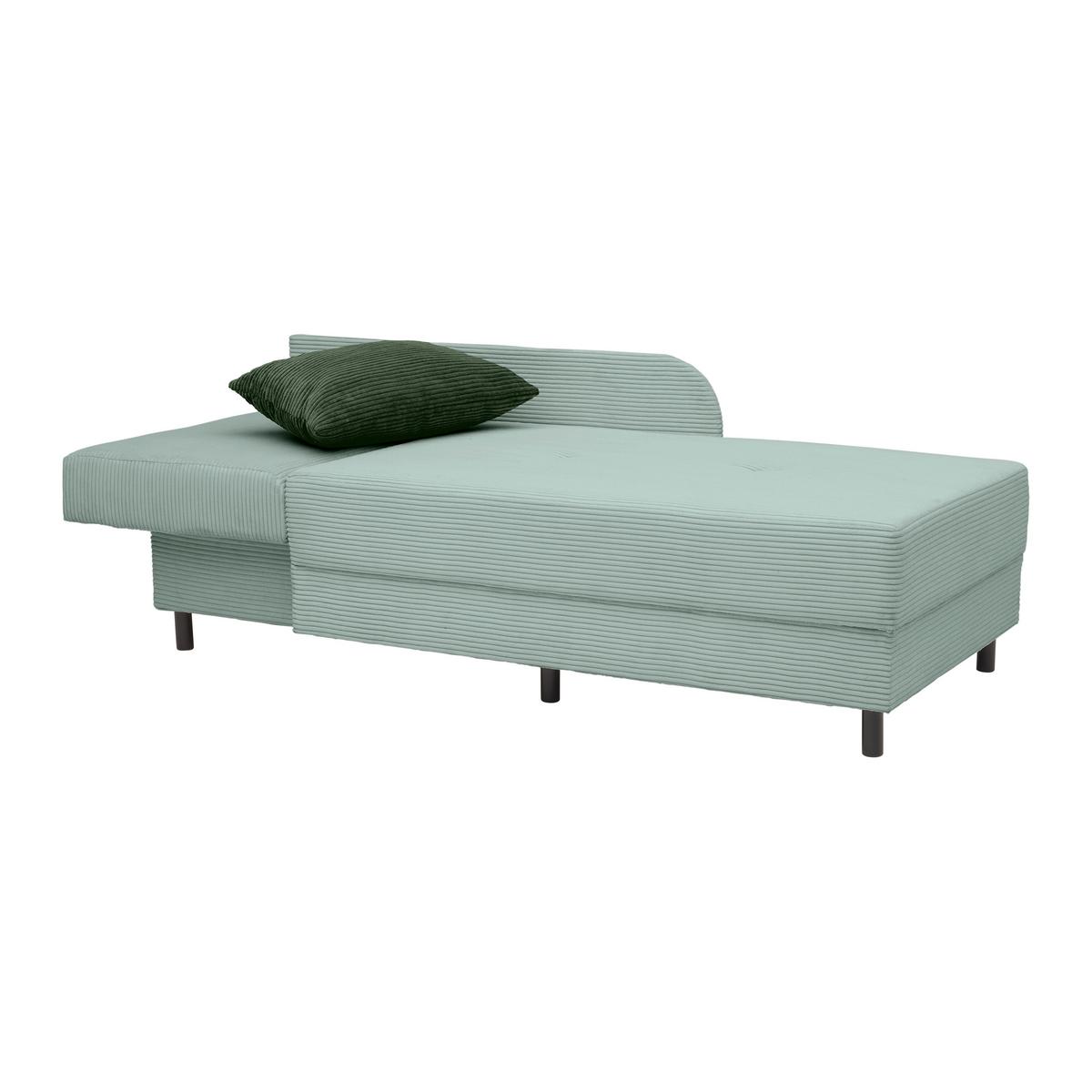 Liege Nova Salbeigrün - Salbeigrün/Schwarz, MODERN, Holz/Textil (85/62/145cm) - Mömax
