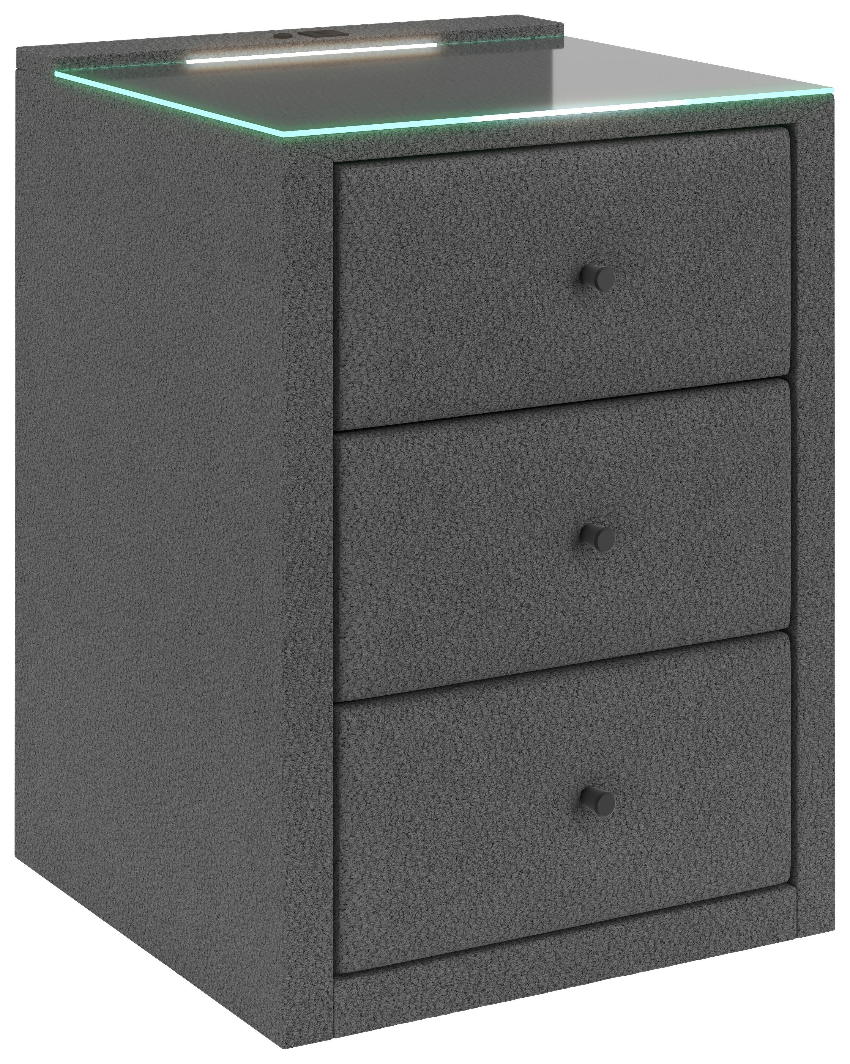 Noćni Ormarić Carmen - siva, Konvencionalno, plastika (52/68/48,5cm) - Modern Living