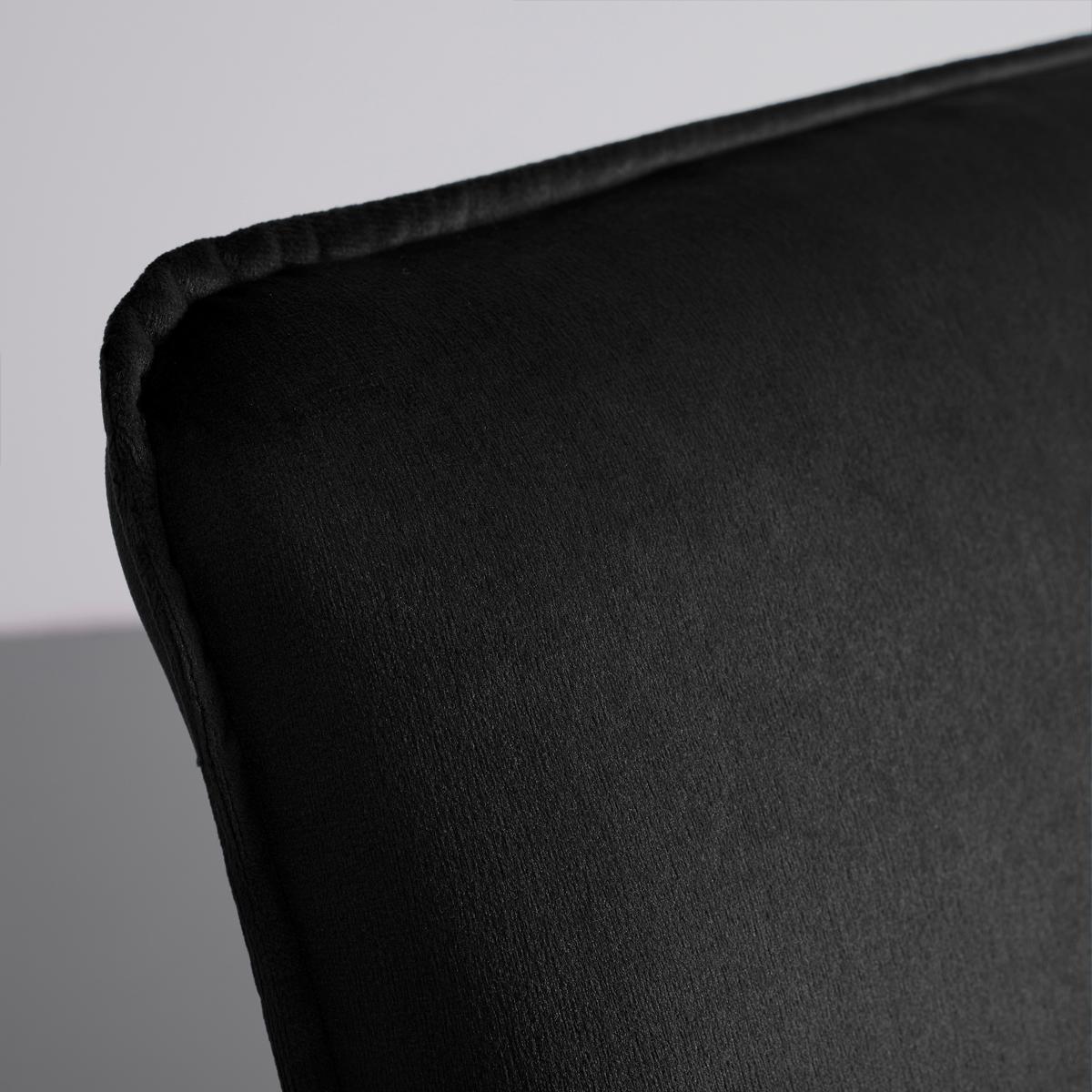 Stuhl Darla Schwarz Velours Gepolstert - Schwarz, MODERN, Holz/Textil (49cm) - Bessagi Home