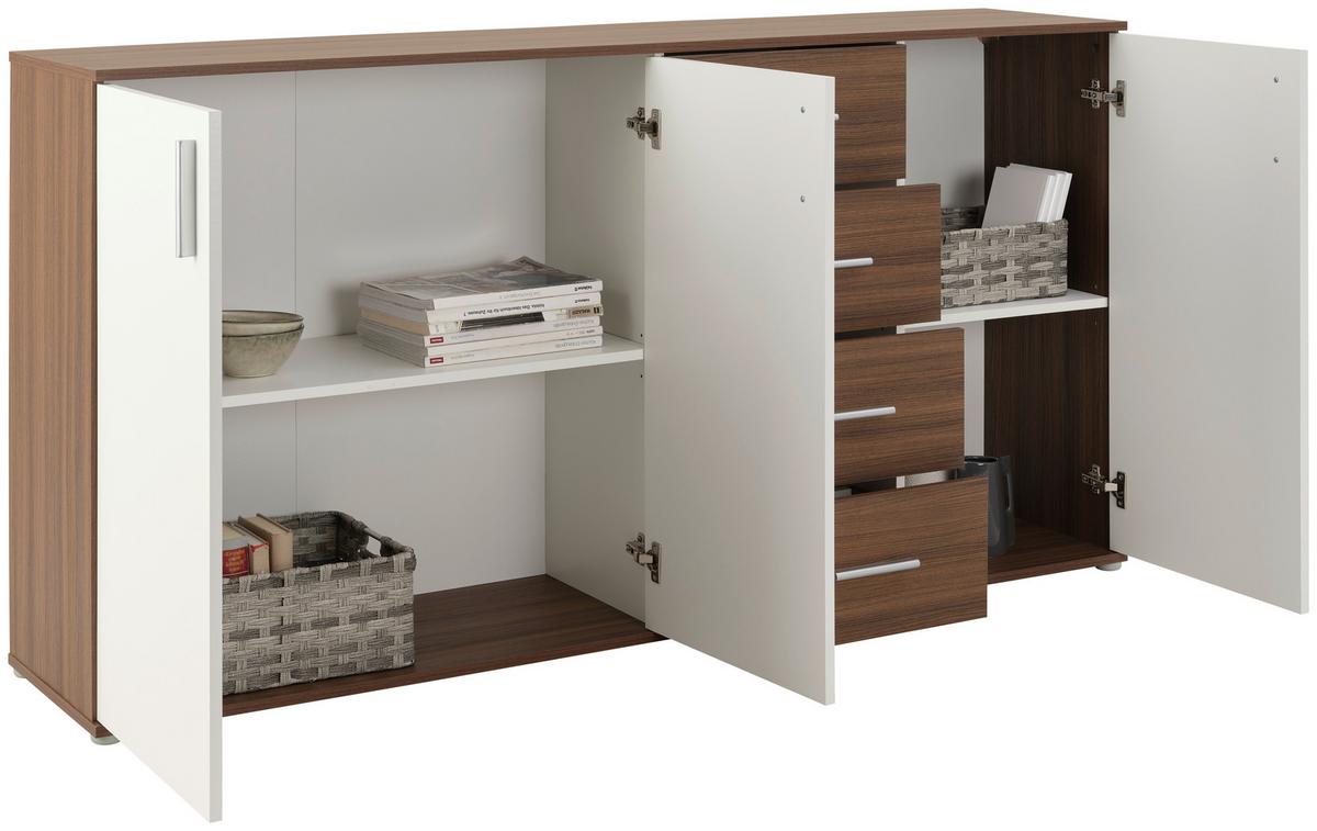 Komoda Ina 04 - barve aluminija/hrast artisan, Moderno, umetna masa/leseni material (175,8/94,8/38,3cm)