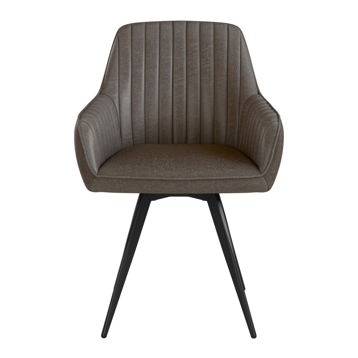 Stol Bella, Rjava, Vrtljiv - črna/rjava, Konvencionalno, kovina/tekstil (63/90/61cm)