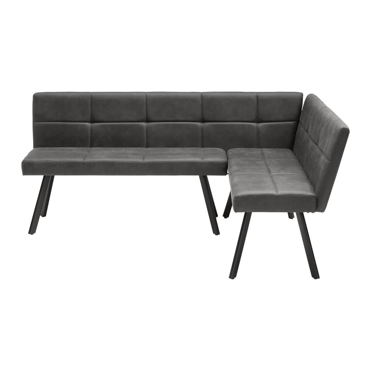 Eckbank Cooper Grau - Schwarz/Grau, MODERN, Textil/Metall (190/85/150cm) - Mömax