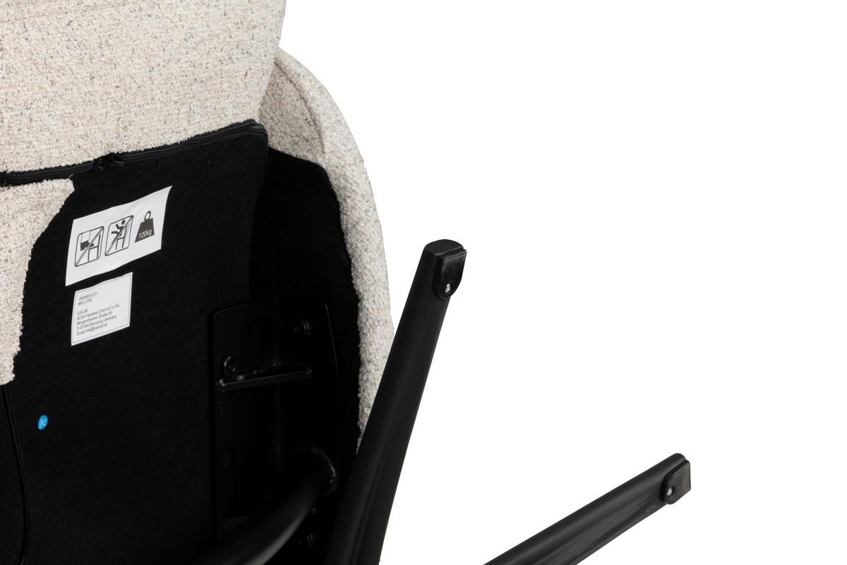 Počivalnik Mellow, Krem Barva - črna/krem barve, Design, kovina/tekstil (77/108/81cm) - Livetastic