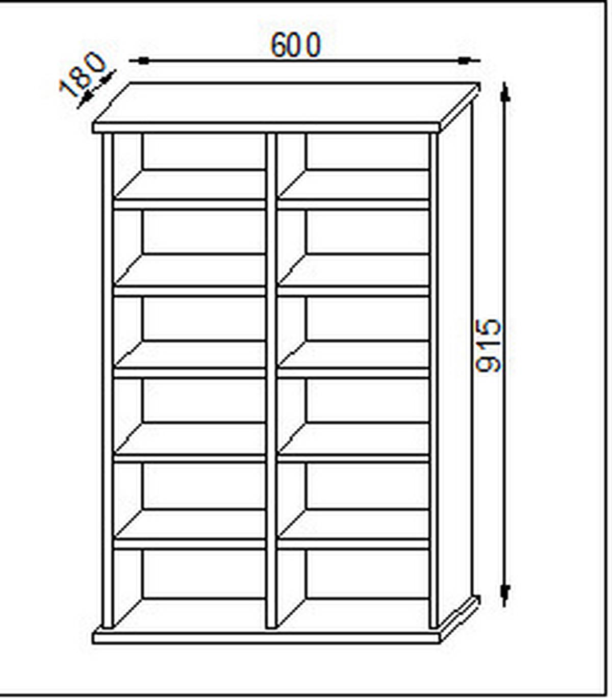 CD-Regal Ronul in Buchefarbe, B: 60 cm - Buchefarben, KONVENTIONELL, Holzwerkstoff (60/91,5/18cm) - MID.YOU