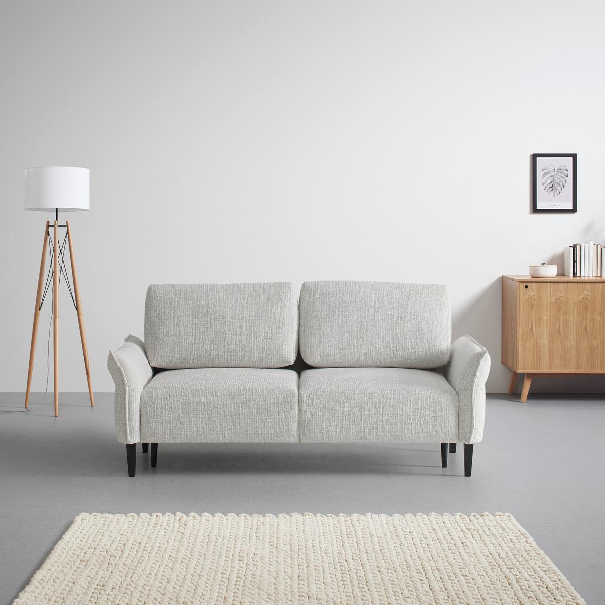 3-Sitzer-Sofa Custom Creme - Creme/Schwarz, MODERN, Holz/Textil (183/85/92cm) - Mömax