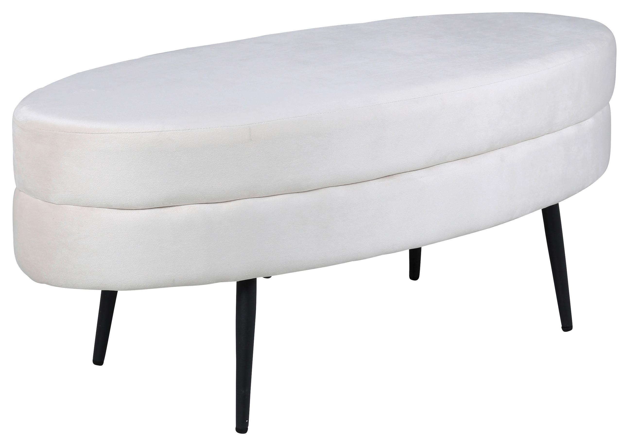HOCKERBANK OTTO - Weiß, Design, Textil/Metall (100/41/40cm) - Livetastic