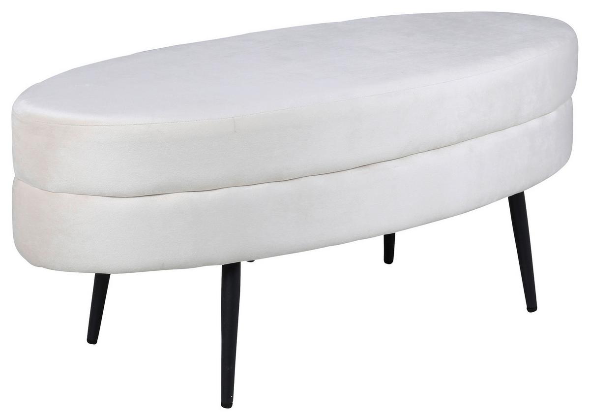 HOCKERBANK OTTO - Weiß, Design, Textil/Metall (100/41/40cm) - Livetastic