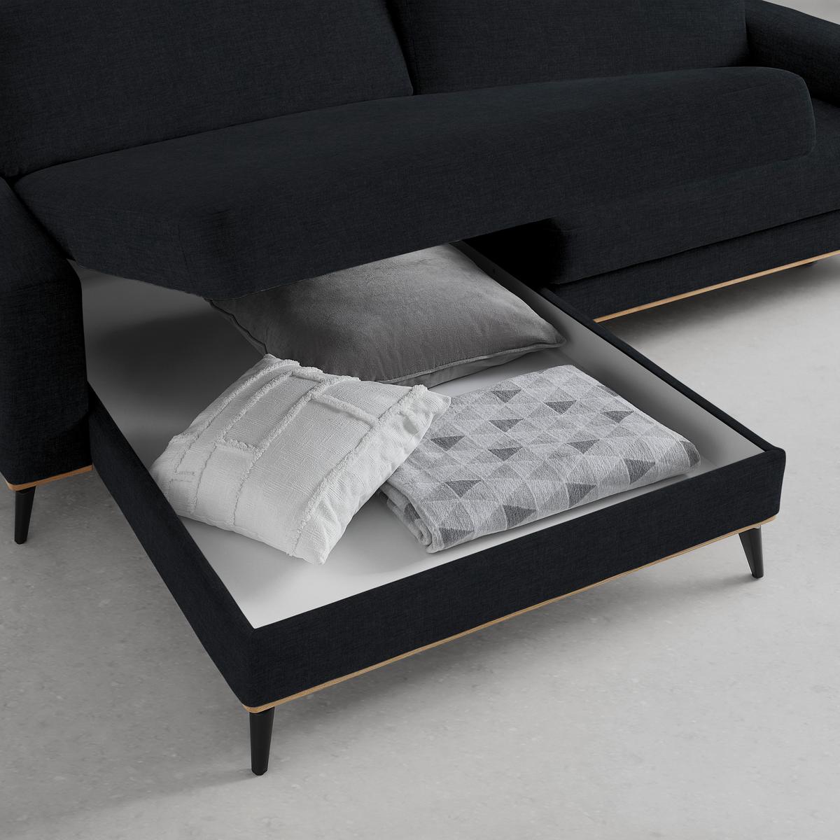 Wohnlandschaft Romeo Schwarz - Schwarz, KONVENTIONELL, Textil/Metall (167/87/234cm) - Zandiara