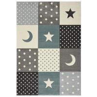Kinderteppich Pastel Kids Grau/Hellblau ca. 120x170cm - Grau/Hellblau, Basics, Textil (120/170cm)