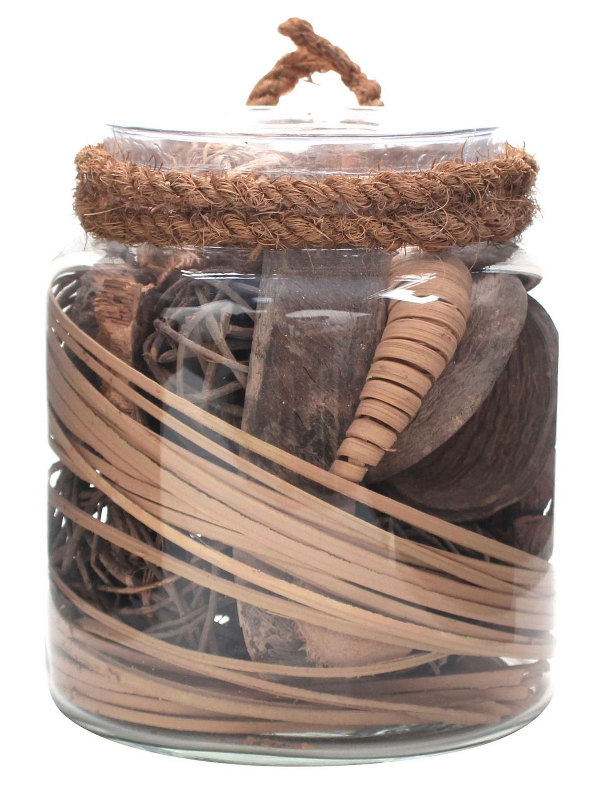 DEKOGLAS FLORA - Braun, Lifestyle, Glas/Naturmaterialien (18/20/18cm) - Kayoom