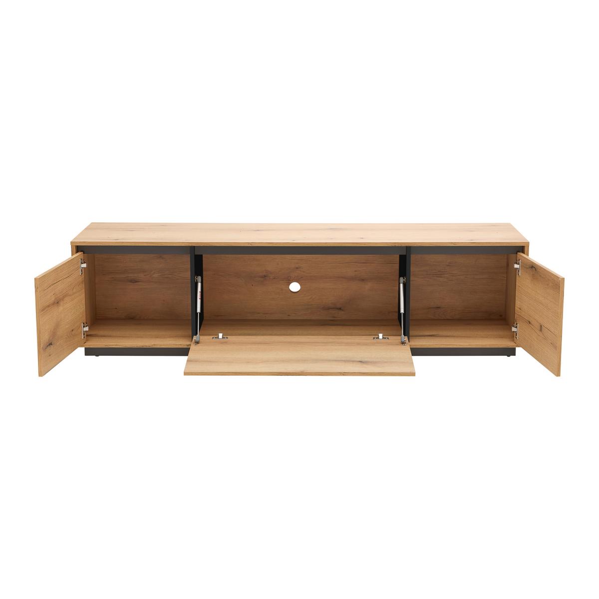 Tv Komoda Puro - boje hrasta/crna, Moderno, drvni materijal (180/48/42cm) - Modern Living