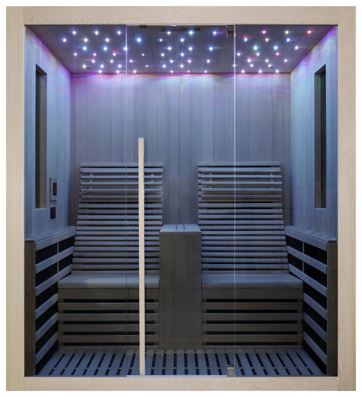 Infrarotkabine Carbon 2 in Braun ca. 180x195x150cm - Naturfarben, Basics (180/195/150cm) - Sanotechnik