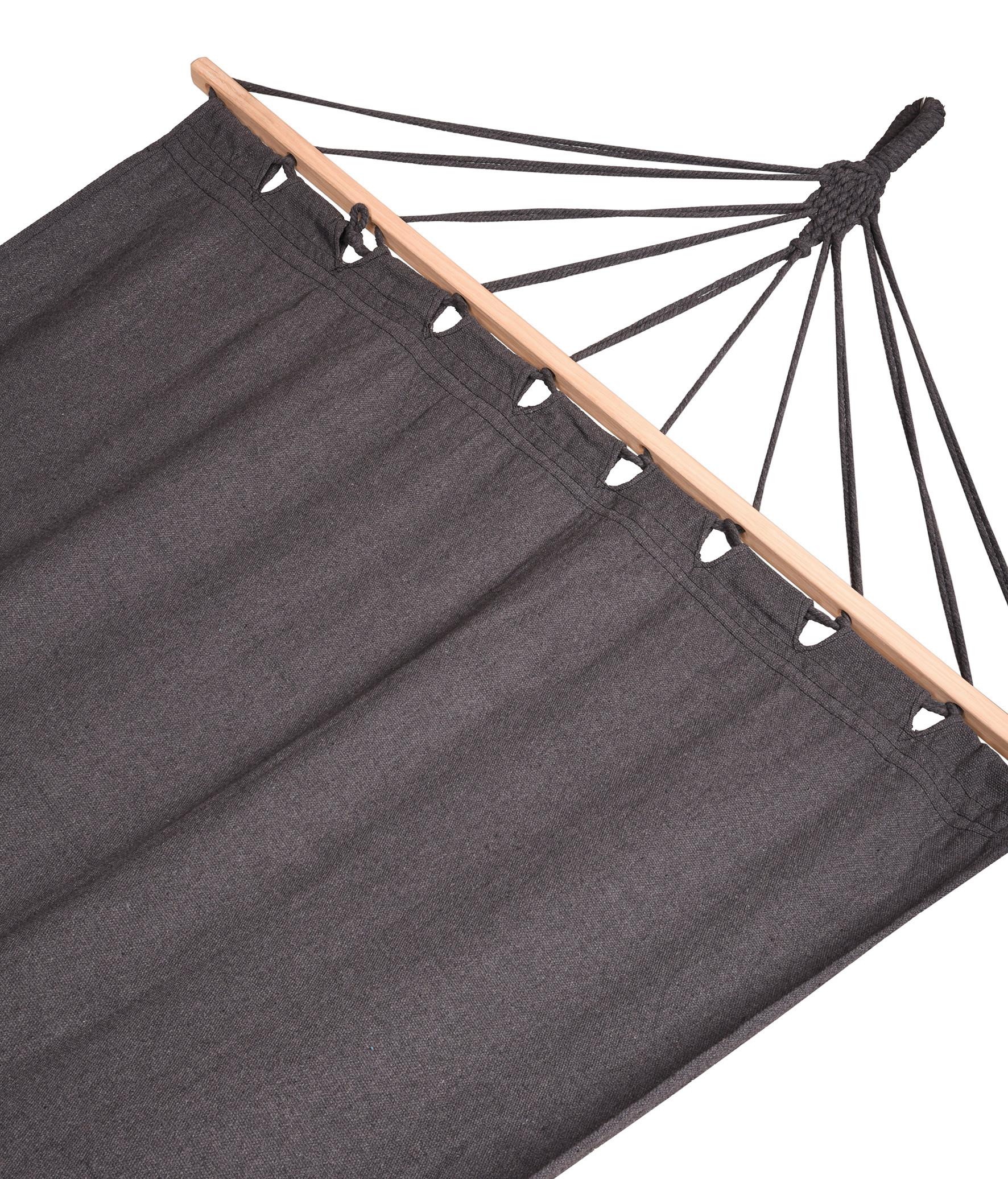 Hängematte Hawaii ca. 100x280 cm Anthrazit - Anthrazit/Braun, Basics, Holz/Kunststoff (100/0,6/280cm) - Gardenson