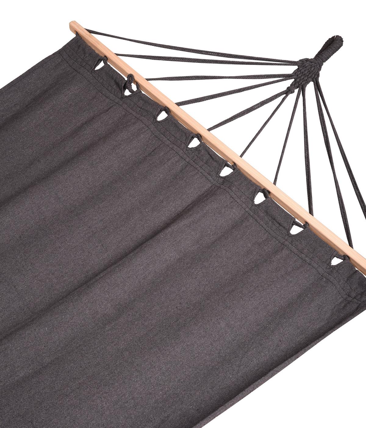 Hängematte Hawaii ca. 100x280 cm Anthrazit - Anthrazit/Braun, Basics, Holz/Kunststoff (100/0,6/280cm) - Gardenson