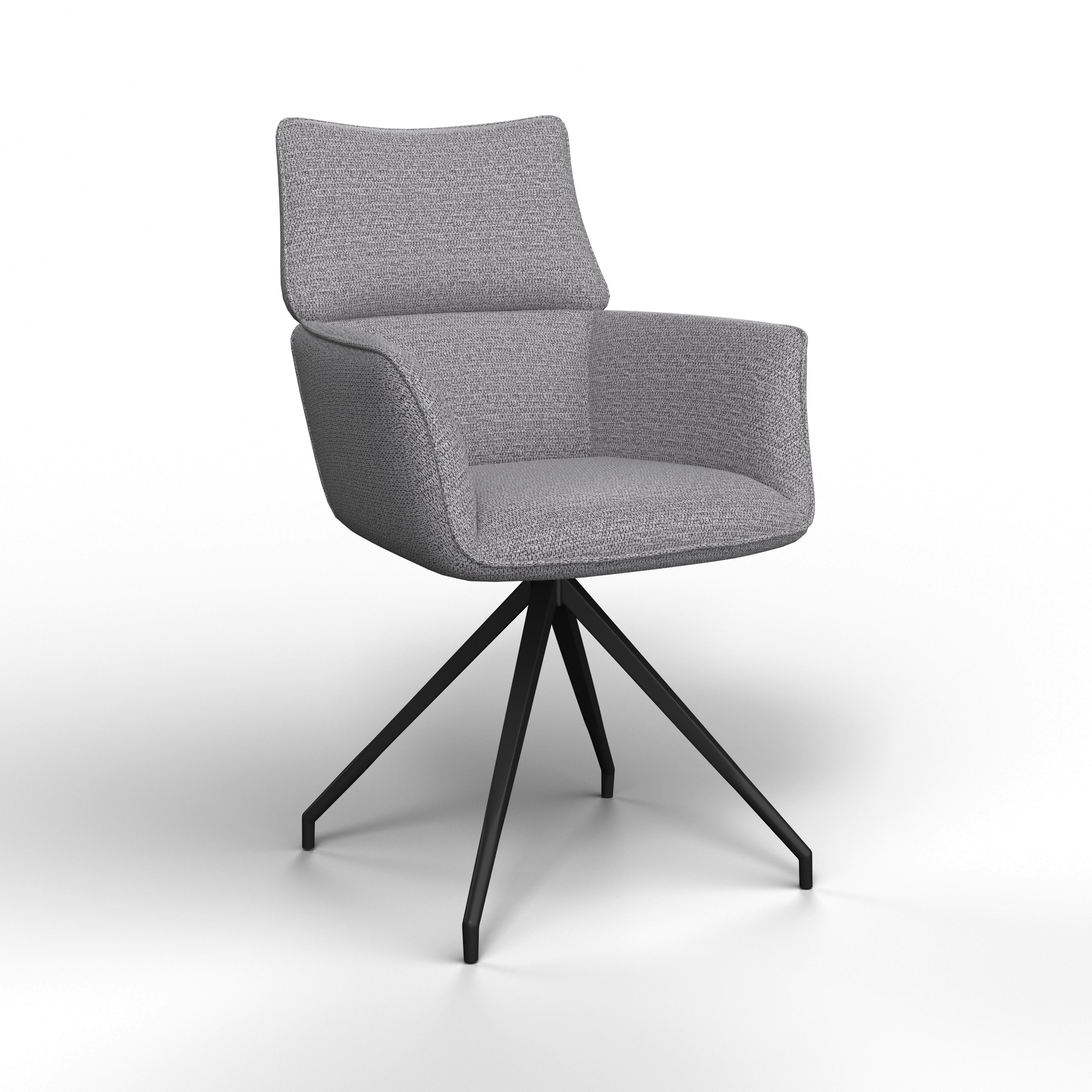STOL MED ARMSTÖD PAOLO - grå/svart, Modern, metall/trä (57/89/62cm) - Bessagi Home