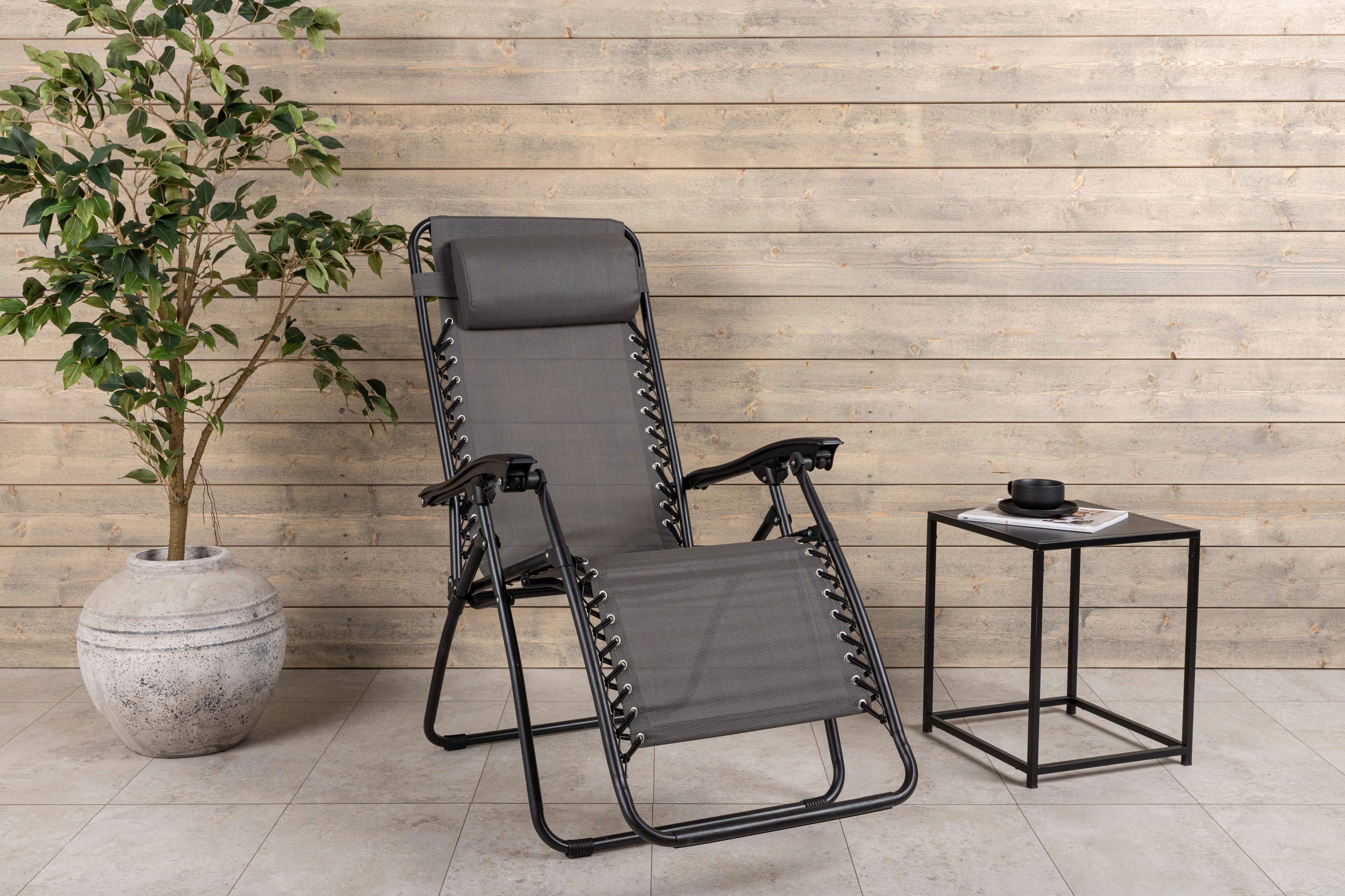 GARTEN-RELAXSESSEL MELKER - Grau, KONVENTIONELL, Kunststoff/Textil (68/112/90cm) - Gardenson