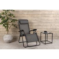 GARTEN-RELAXSESSEL MELKER - Grau, KONVENTIONELL, Kunststoff/Textil (68/112/90cm) - Gardenson