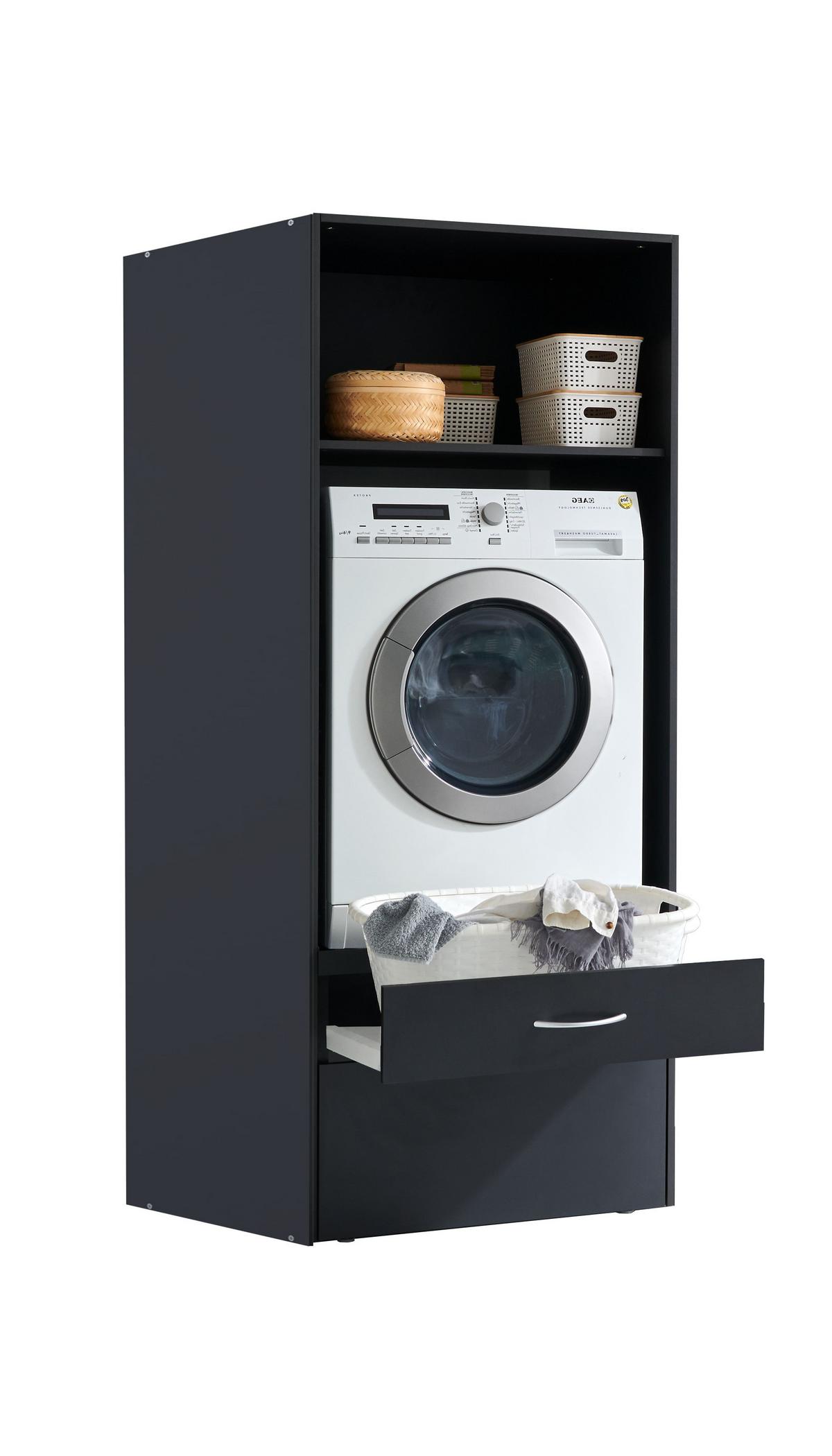 Mosógépszekrény Mrk - grafitszürke, Konventionell, faalapú anyag (70/185/68cm) - Mömax