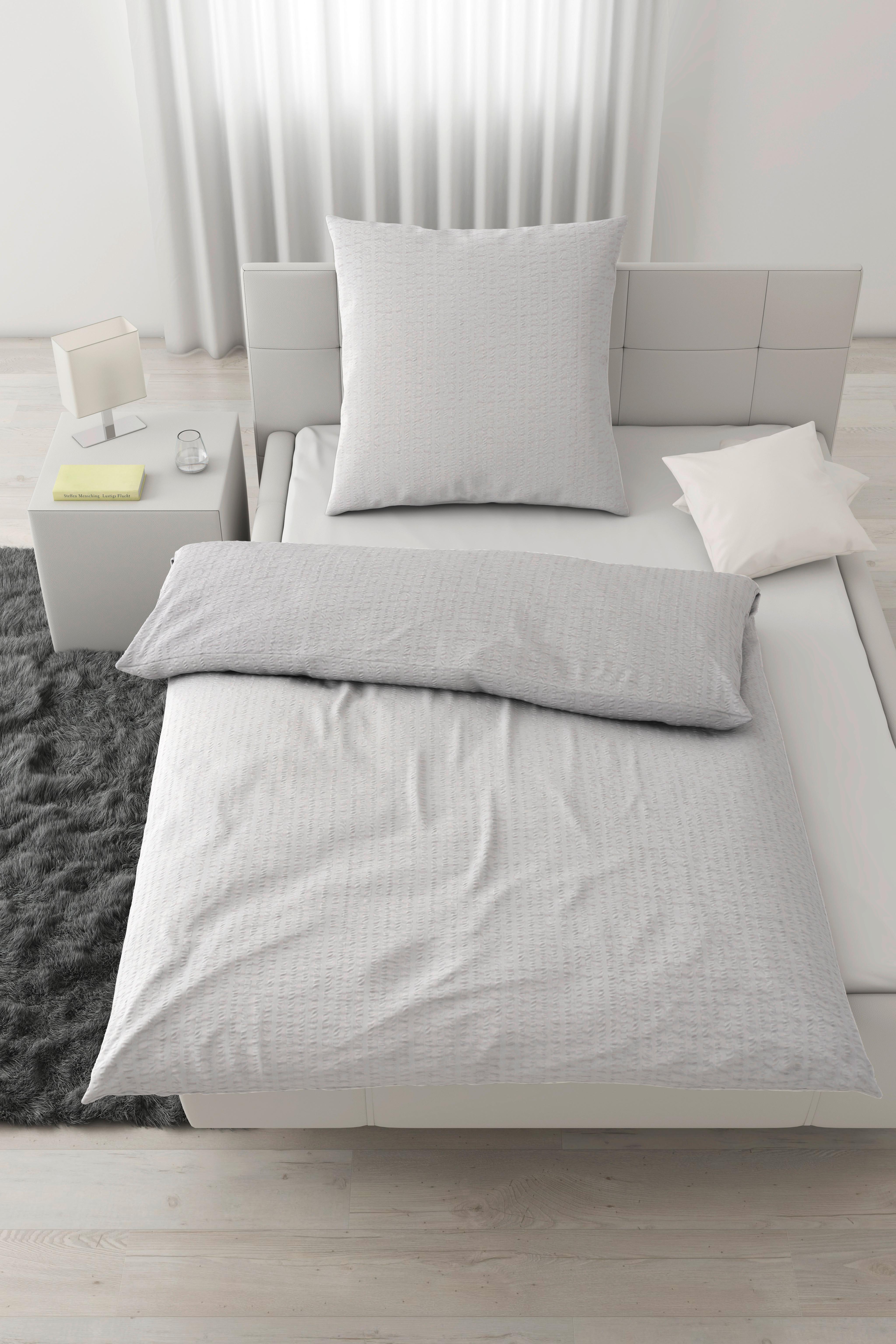 Bettwäsche Gisela Hellgrau ca. 135x200cm - Hellgrau, Textil (135/200cm) - Modern Living