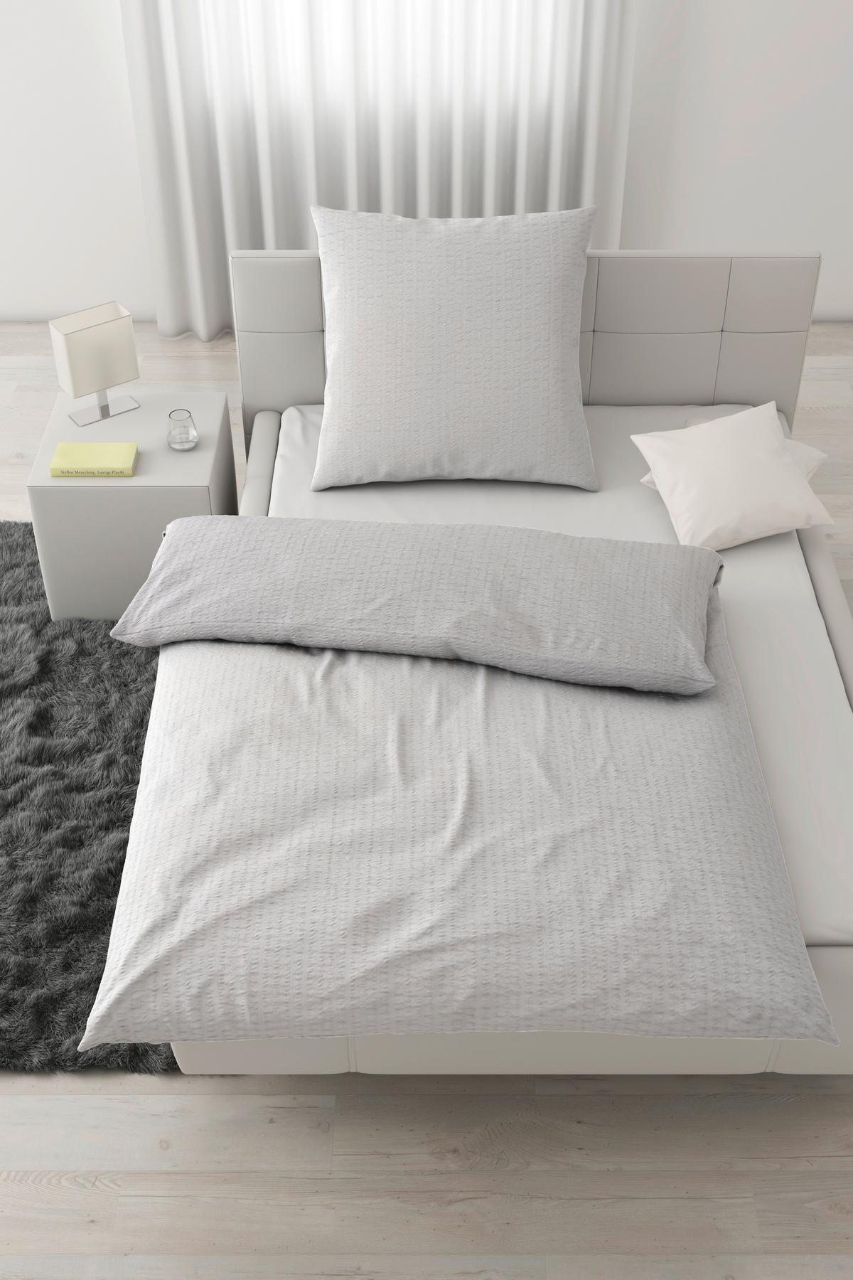 Bettwäsche Gisela Hellgrau ca. 135x200cm - Hellgrau, Textil (135/200cm) - Modern Living
