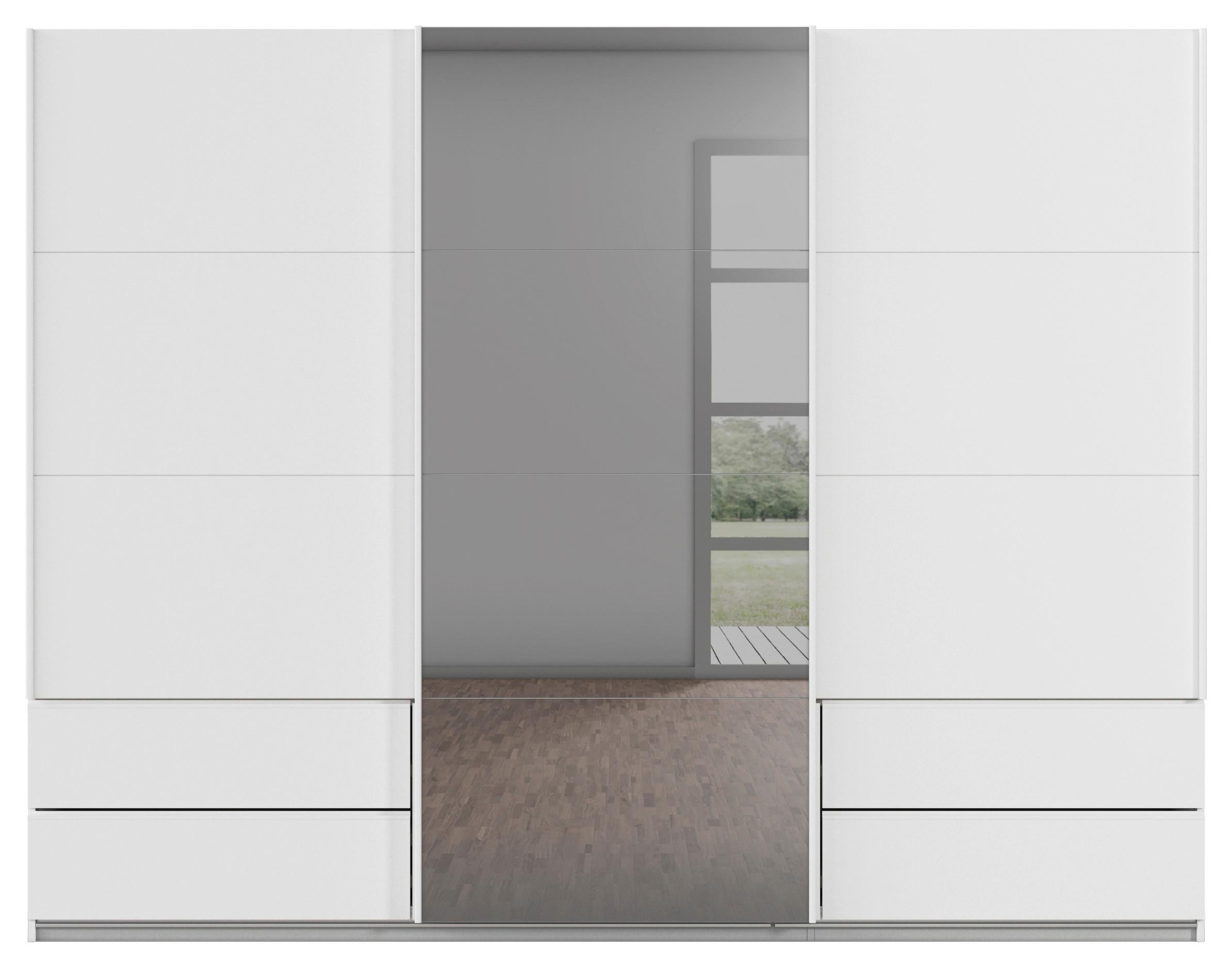 Schwebetürenschrank Elara in Grau/Weiss - Weiss/Grau, Konventionell, Holzwerkstoff (271/210/62cm) - Premium Living