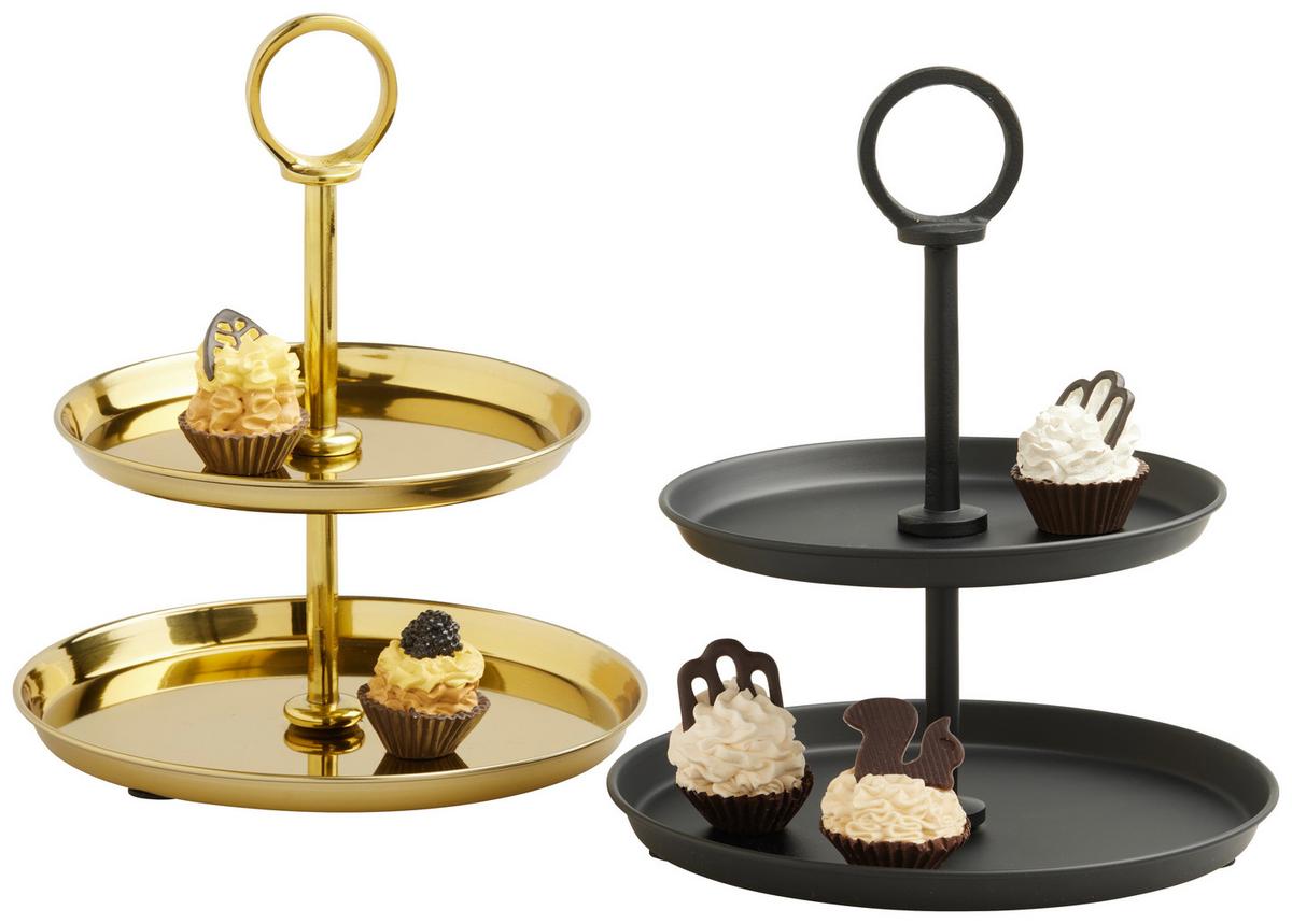 Etagere Glamour Schwarz - Schwarz, Modern, Metall (20,3/23,5cm) - Mömax