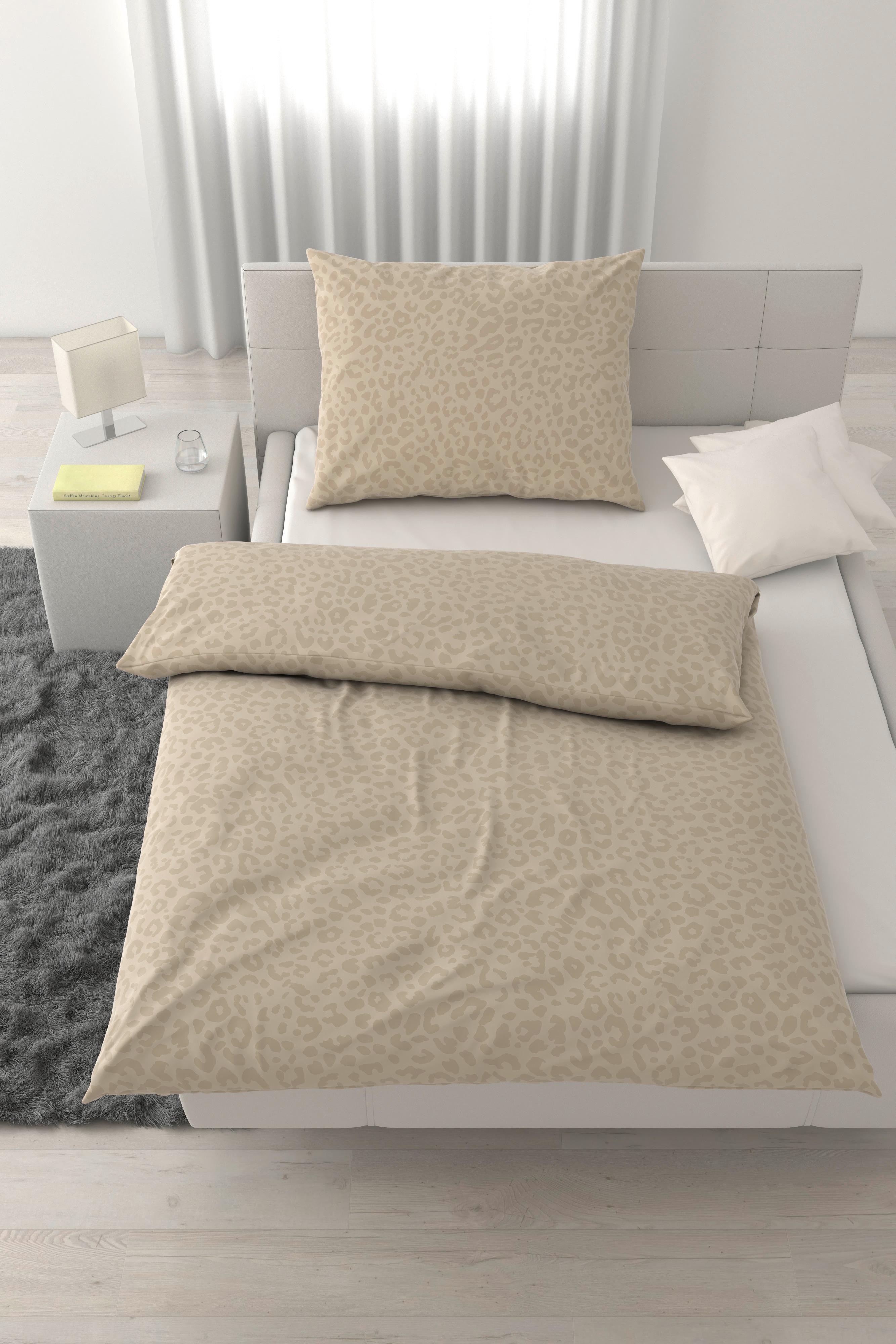 Lenjerie de pat Animal, cca.140x200/50x70 cm - bej, Konventionell, textil (140/200cm) - Mömax