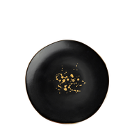 Dessertteller Onix aus Porzellan Ø 20,5cm - Goldfarben/Schwarz, MODERN, Keramik (20,5cm) - Mömax