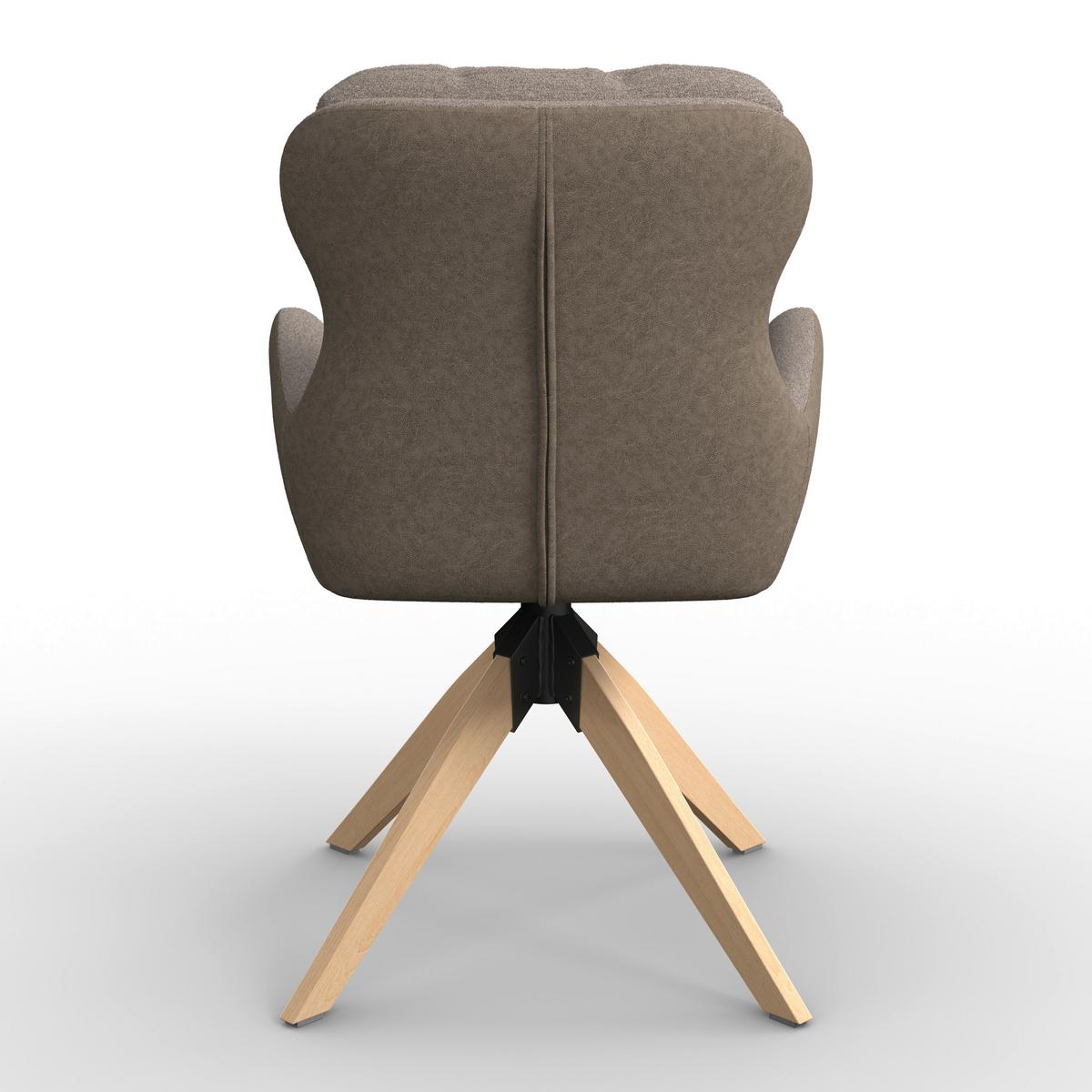 Karosszék Neelia - natúr színű/barna, Modern, textil/fa (59,5/93/69cm) - Bessagi Home