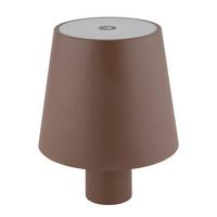 Akku-Tischleuchte Vannie Braun max. 3 Watt - Weiß/Braun, Trend, Kunststoff/Metall (10,6/13cm) - Globo