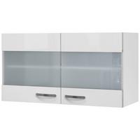 Kuhinjska Zgornja Omarica Alba, Bela, Steklo, Š. 100 Cm - barve nerjavečega jekla/bela, Moderno, kovina/leseni material (100/54,8/32cm) - FlexWell