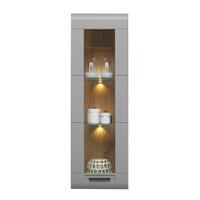 Vitrină suspendată Auris - gri, Modern, sticlă/material pe bază de lemn (40,3/123,4/37,1cm) - Modern Living