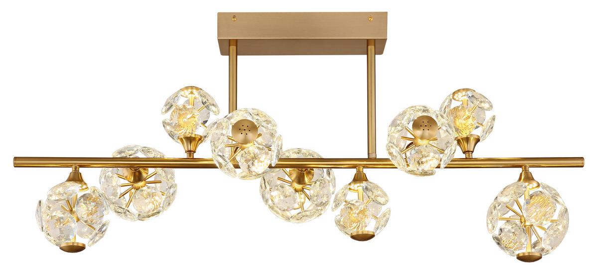 LED-DECKENLEUCHTE 16047-9D VIRINA - Klar/Goldfarben, Konventionell, Glas/Metall (101/34,5/34,5cm) - Globo