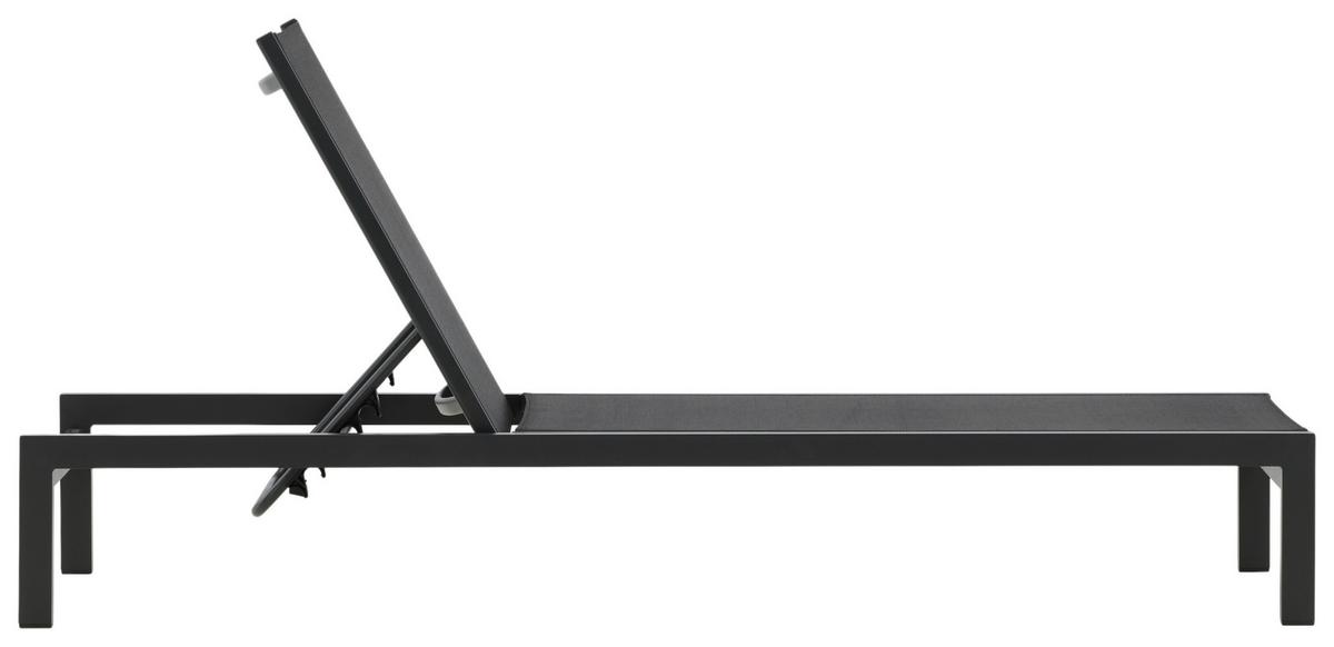 Sonnenliege Copacabana ca. 60x30x195 cm Schwarz - Schwarz, KONVENTIONELL, Metall (60/30/195cm) - Gardenson