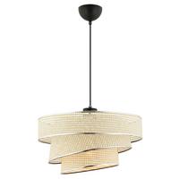 LAMPA WISZĄCA COUPER HAZERAN - CREAM, SILVER - kolor srebrny/kremowy, Design, metal/tkanina (40/72cm) - P & B