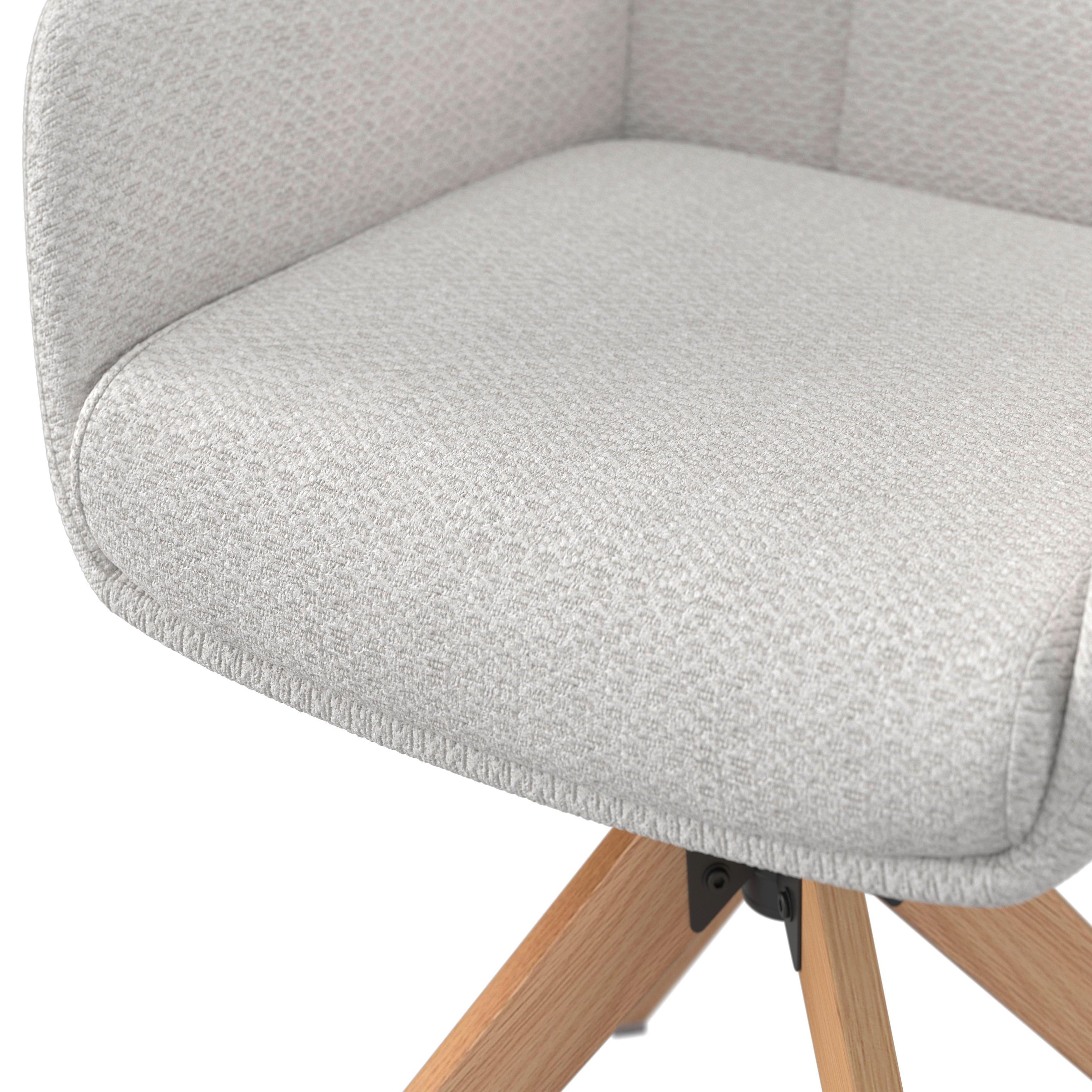 STOL MED ARMSTÖD MAILO - ljusgrå/naturfärgad, Modern, metall/trä (56/92/62cm) - Bessagi Home