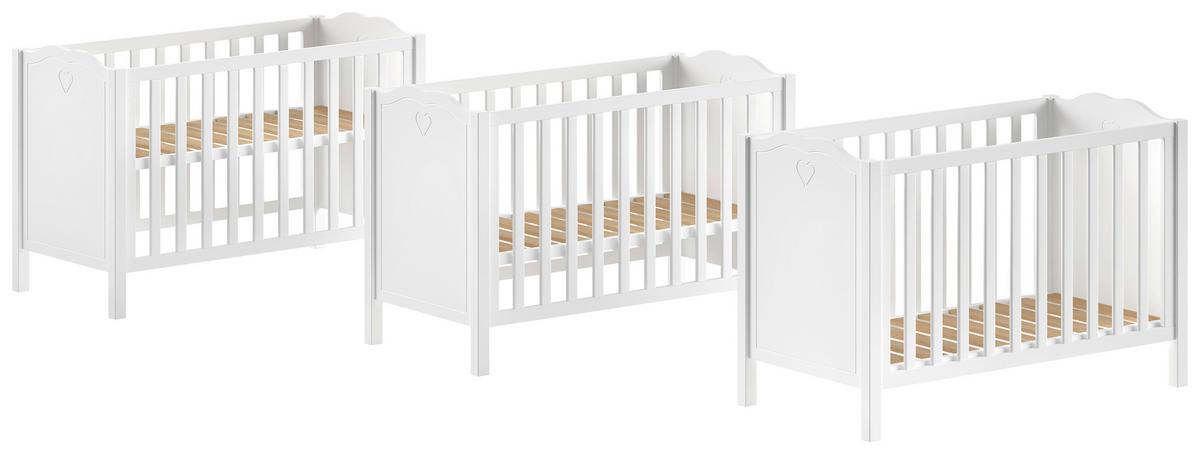 Gitterbett Amori Weiß - Weiß, MODERN, Holz/Holzwerkstoff (60/120cm) - Vipack