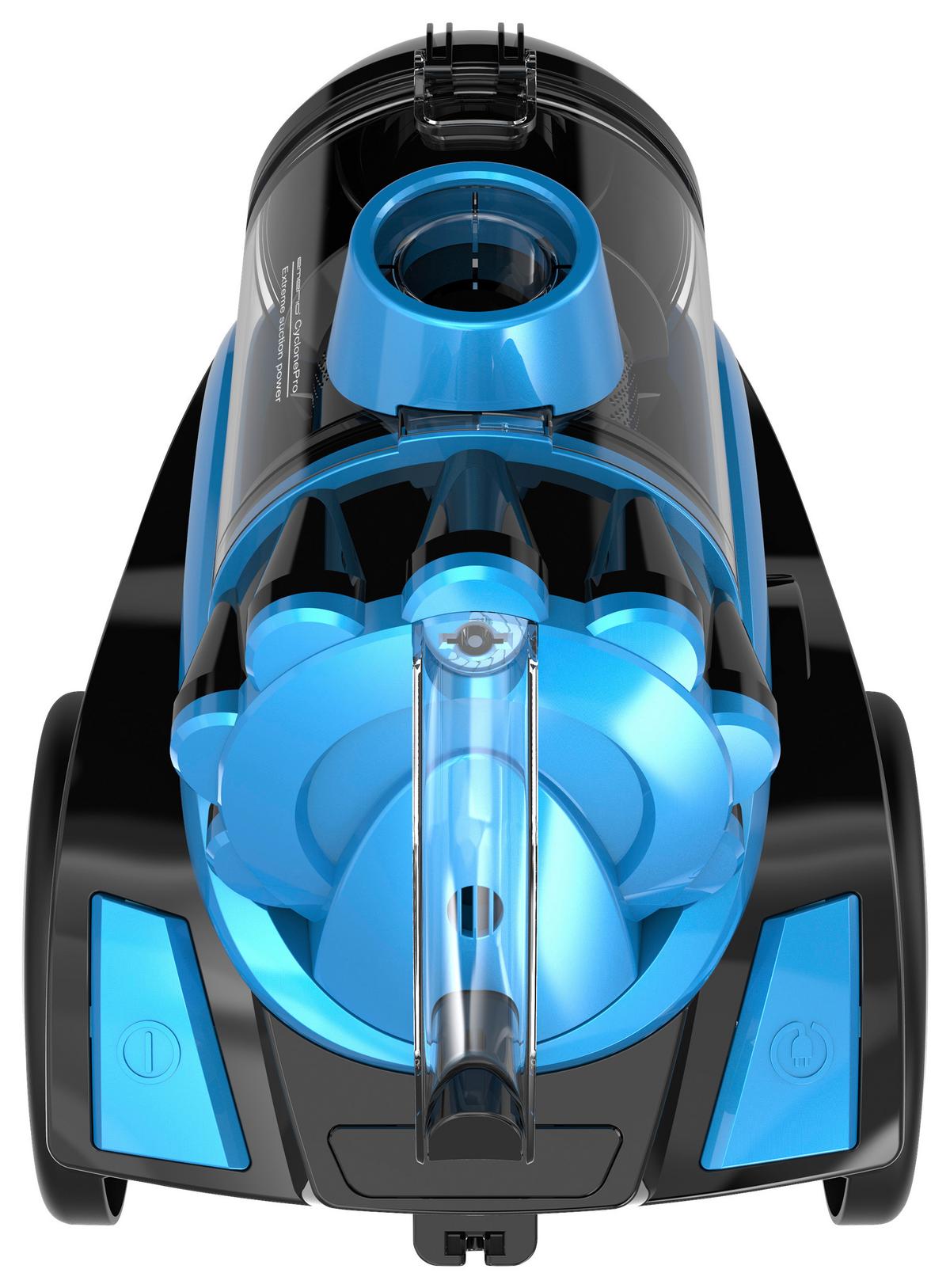 ODKURZACZ PODŁOGOWY CYCLONE VACUUM CLEANER - niebieski/czarny, Basics, tworzywo sztuczne (31,5/42/25,5cm) - EMERIO