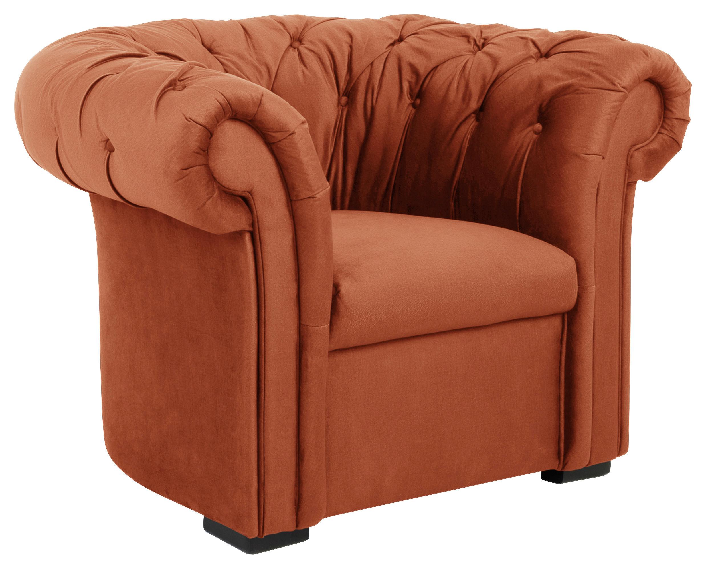 Fotelj Cupido, Opečnato Rjava - opečnato rjava/črna, Design, tekstil/les (114/78/91cm) - MID.YOU