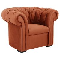 Fotelj Cupido, Opečnato Rjava - opečnato rjava/črna, Design, tekstil/les (114/78/91cm) - MID.YOU