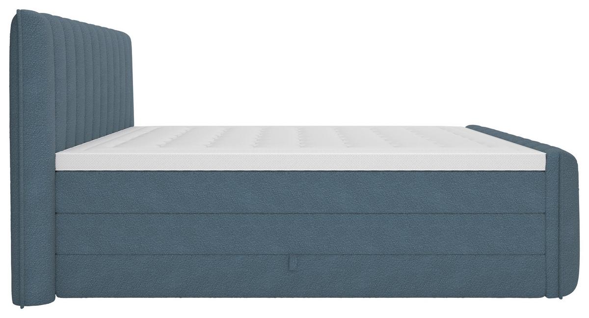 PAT BOXSPRING LINA - albastru, Konventionell, plastic/lemn (200/200cm) - Premium Living
